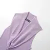 Estilo Garota Hot Retro Slim Fit Sexy Elástico Decote Gota Emagrecedor com Vibe Relaxada, Blusa de Tricô Regata sem Mangas Única para Mulheres