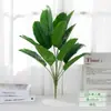 Viajero de hoja plátano palma Areca hoja de tortuga plástico planta verde pequeña con hierba manojo único flor artificial planta en maceta decoración paisajismo