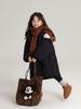 Jaqueta de Penas Média e Longa DOG para Meninas Moda Outono e Inverno Estilo Coreano Crianças Médias e Grandes Jaqueta Espessa de Penas de Pato Branco