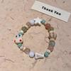Pulsera de Cuerda Piedra con Cuentas de Peces Pequeños Frescos y Dulces para Mujer Verano Estudiante Novia Pulsera Versátil Pulsera de Moda de Nicho
