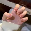 Cor de Blush Simples, Manicure de Menina Delicada e Suave, Unhas Postiças Claras Feitas à Mão Curtas, Unhas Prontas para Usar
