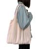 Textura Lona Rayada Bolso de Hombro Único Estilo Fresco Pequeño Artístico Gran Capacidad Bolso de Mano Bolso de Estudiante Bolso de Viaje