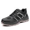 Sapatos de segurança leves e respiráveis Anti-esmagamento Anti-furo Antiderrapante Resistente ao desgaste Sapatos de segurança do trabalho Preto Sapatos anti-esmagamento de quatro estações