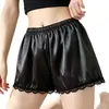 Shorts de seguridad de verano para mujer, leggings finos y holgados de seda helada anti-exposición, satinados, que no se enrollan, ropa para el hogar, shorts de talla grande