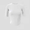 Camiseta Personalizada de Fábrica Manga Curta Gola Redonda Lisa Ombro Normal Feminina Slim Fit Versátil Top Feminino Manga Curta