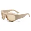 Gafas de Sol Curvas de Forma Especial de Tecnología Futura Gafas de Sol Populares Gafas de Sol Y2K Milenio Sexy para Damas a la Moda