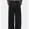 Calça Reta Curva de Botão com Design Retro Americano para Homens e Mulheres, Calça de Perna Larga Desconstruída Estilo Old Money com Toque de Luxo, Calça Casual