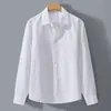 Camisa de Algodón y Lino Fina de Manga Larga para Hombre de Verano, Camisa Casual Holgada Simple, Ropa de Lino para Hombre, Estilo Old Money