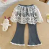 Ropa para Niños Ningli Pantalones para Niñas Primavera y Otoño Estilo Nuevo Bebé Elegante Pantalones de Micro Campana Cubre pañal Pantalones Casuales Falda-pantalón para Niños Pequeños