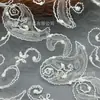 Novo tecido de malha bordada com fita tridimensional de poliéster-spandex, tecido de renda de malha para vestidos de noiva, adereços de cabeça e tecido para cortinas
