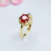 Anillo de Rubí Cultivado de Guan Yu Corindón Rojo Anillo Facetado Femenino Venta al por Mayor de Fábrica Dropshipping S4011706