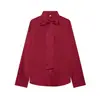 2026 Verano Nueva Moda Femenina Europea y Americana Transfronteriza Ajustada Satinada Manga Larga Camisa w101 9093