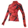 Sudadera Deportiva de Media Cremallera de Manga Larga para Mujer, Profesional para Correr, Lycra, Entrenamiento, Empalme de Camuflaje, Adelgazante para Fitness, Ropa de Fitness Adelgazante