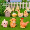 Micro paisaje decorativo, lindo conejito, cachorro, cerdo, pato, gallina, oveja, muñeca, feliz granja, decoración, adornos