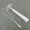 Colgante Conmemorativo de Xiangfei con Nudo de la Paz + Borla de Doble Nudo de Oreja 12cm Borla Insignia Acrílica Colgante Decoración Hecha a Mano