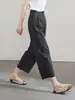 Verão 2025 Novos Calças Cropped Casuais de Cintura Alta Afuniladas Soltas para Emagrecer Calças Pantalona Balloon para Mulheres