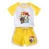 Traje de verano para bebé de niño y niña de dibujos animados del equipo Wang Wang, nuevo para niños, de algodón, manga corta, shorts, delgado de dos piezas, fino