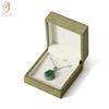 Caja de Embalaje para Pulsera de Joyería de Terciopelo Verde de Alta Gama Personalizada Borde Recto Ángulo Recto Caja para Pulsera Collar Embalaje para Joyería