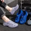 Zuecos Huecos Transpirables para Hombre, Sandalias Deslizables de Suela Blanda Antideslizantes, Fabricante de Zapatos para Pesca al Aire Libre y Vadeo