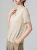 Camiseta de Lyocell Slim Fit Plus Size para o Verão, Camiseta Básica Versátil com Gola Redonda e Toque Leve, Top Feminino Slim Fit de Manga Curta com um Toque de Luxo para o Verão