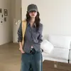 En stock Chic coreano otoño nuevo elegante estudiante entallado adelgazante a cuadros manga larga camisa para mujer