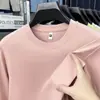 Camiseta casual y elegante de manga larga para hombre, nueva colección 2026, cuello redondo, color liso, amigable con la piel, capa base de otoño, top holgado para hombre