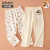Novas calças finas de algodão puro para outono infantil, calças compridas para usar por baixo para meninos e meninas, leggings, pijamas caseiros de bebê com desenhos animados