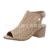 Sandalias Romanas de Tacón Alto para Mujer Juyuan En Stock Modelo Nuevo Verano 2026 Corte Láser Tacón Grueso