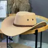 Sombrero de Vaquero Occidental de Color Sólido para Hombres y Mujeres, Sombrero para Sol de Viaje al Aire Libre, Montañismo, Sombrero de Lana de Xizang, Casual y Versátil