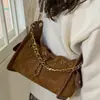 Bolso de Cadena con Patrón de Diamantes para Mujer, Nuevo Diseño de Nicho Otoño/Invierno 2026, Bolso de Hombro Único Cruzado, Bolso Cubo Popular para Debajo del Brazo