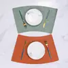 Manteles con Patrones Creativos, Forma de Abanico, Antideslizantes, Resistentes al Calor, Tapetes Aislantes para Mesa de Comedor, Manteles y Posavasos Antiescaldado de Alta Gama para el Hogar