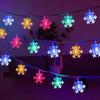 Guirnalda de Luces LED Copo de Nieve Decoración Árbol de Navidad Linterna Pequeña Caja de Baterías Luz de Ambiente Luz Colgante para Vacaciones Navideñas Luz Decorativa