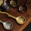 Novo Produto Exportação Estilo Palácio Retrô Colher de Café Libélula Tigela Redonda Colher de Café Colher Decorativa de Mesa de Sobremesa Colher de Mexer