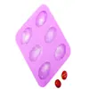 6 moldes de silicona para pastel ovalados iguales 6 moldes iguales para huevo de ganso molde de silicona para jabón hecho a mano Molde ovalado de gota de pegamento grueso