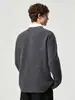 Suéter Henley de peso pesado estilo japonés para hombre, color liso, cierre de media botón, corte holgado, tejido de canalé, adecuado para el trabajo o como capa interior.