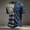 Site Independente Nfl Camiseta Masculina de Manga Curta Nova Série Estampa Digital 3D Gola Redonda Time de Futebol Fábrica de Origem