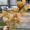 Atmosfera de outono cor caramelo laranja-amarelo flores artificiais casa hotel casamento decoração suave arranjo de flores flores de mesa atacado