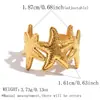 Anillo con un toque de alta gama, acero inoxidable, lujo ligero, diseño de estrella de mar texturizada estilo ins, anillo abierto ajustable, venta al por mayor transfronteriza