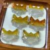 Pingente Máscara de Raposa de Calcedônia Branca Gelo Natural para Mulheres, Pingente de Raposa de Nove Caudas de Ágata, Pingente de Jade Flor de Pessegueiro, Escultura Dupla Face