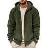 Sudadera con capucha y cremallera para hombre, forro polar, moda casual europea y americana transfronteriza, prenda superior para hombre