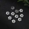 Acessórios para Bandeja de Flores Prateada que Preserva a Cor, Acessórios para Joias Artesanais DIY, Contas Espaçadoras Vazadas Flor de Ameixa Prateada Xizang Retrô