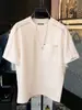Pantalón distintivo de verano nuevo Cuello redondo Manga corta Ins Trendy Casual Todo-combinable Estilo coreano Costuras Camiseta transpirable Top para hombre