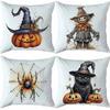 Conjunto de Almofadas Halloween Novo Mais Vendido Transfronteiriço Fantasma Cabeça de Abóbora Capa de Almofada Halloween Decoração