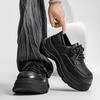 Zapatos Casuales de Cuero sin Cordones de Nuevo Estilo Otoñal para Hombre, Zapatos para Hombre de Suela Gruesa que Aumentan la Altura, Zapatos Derby de Punta Ancha Estilo Británico
