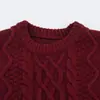 Suéter de punto grueso de color liso con cuello redondo, venta al por mayor transfronteriza para mujer, nuevo estilo suelto y casual para otoño e invierno, top de punto