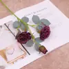 Flor Artificial Rosa Amante de Três Cabeças Floricultura Suave para Casa Comércio Exterior Flor de Seda Arranjo de Flores de Casamento Decoração de Mesa Conjunto de Flores