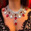 Collar de strass de lujo transfronterizo de AliExpress Moda europea y americana collar de cristal de color venta al por mayor de fábrica collar