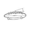 Pulsera Creativa Abierta con Borde de Encaje de Trébol de Cuatro Hojas Anillo Ovalado Flor Zirconia Pulsera Venta al por Mayor