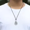 Colgante de Plata Tailandesa Pixiu Espíritu de la Montaña Chiba Vintage con Cordón para Hombres, Collar de Plata de los Ocho Trigramas