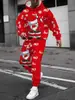 Moletom com capuz masculino estampado de Natal casual transfronteiriço, esportivo, de corte solto, conjunto de duas peças masculino moderno outono/inverno, em estoque